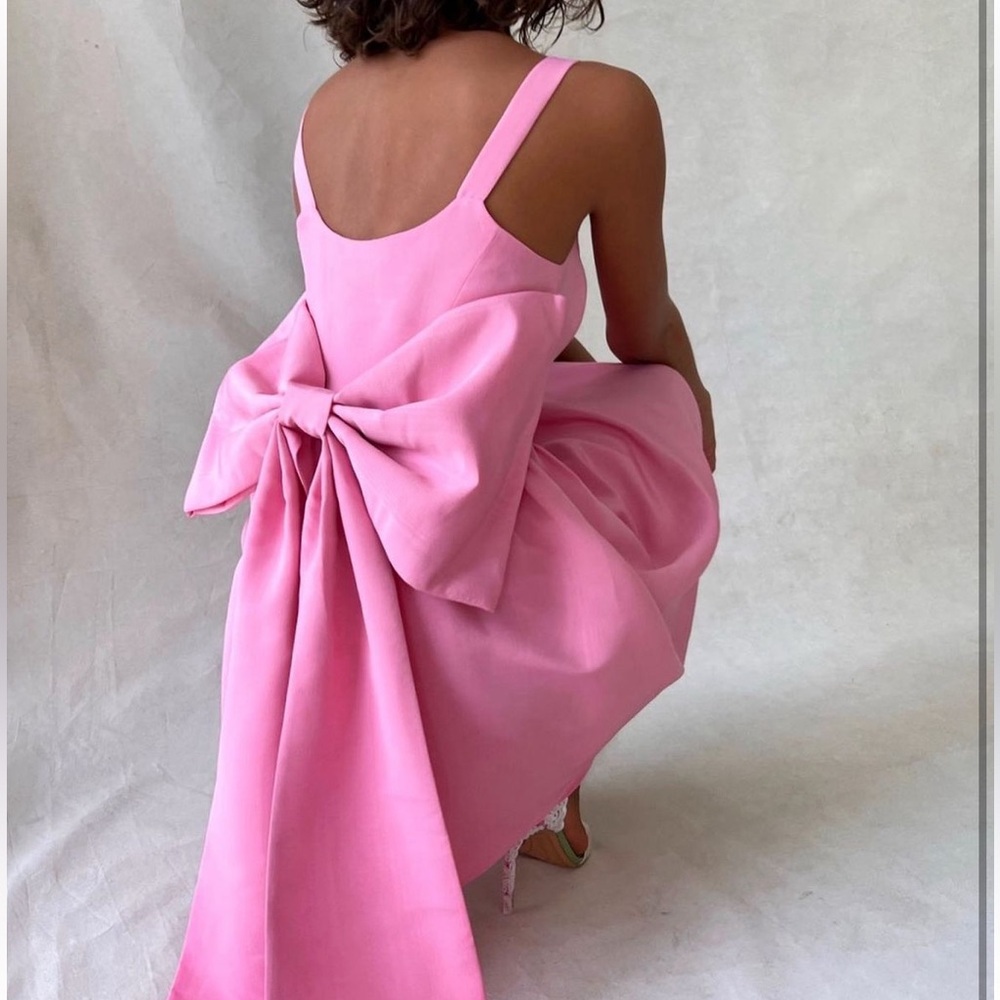 Loveshackfancy Pink Bow Spin Dress - Picture 1 of 7